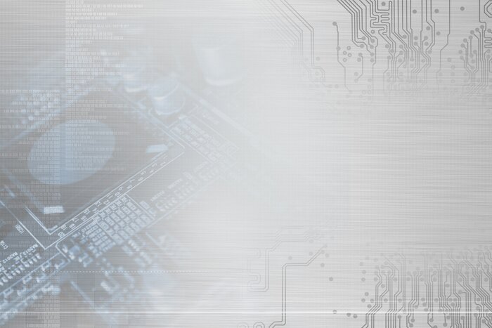 Poster Grafik von Schaltungen und unscharfen technologischen Anlagen