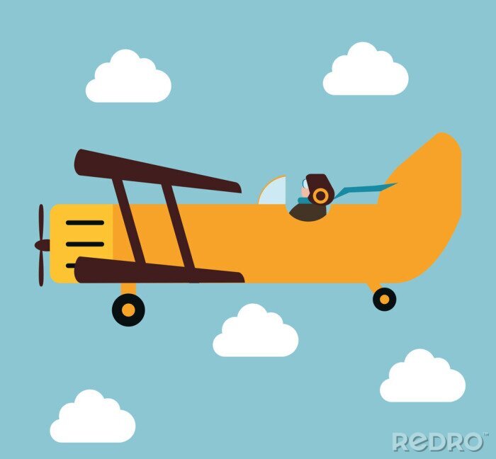 Poster Grafiken von Flugzeugen und Piloten