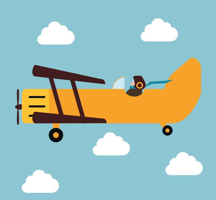 Poster Grafiken von Flugzeugen und Piloten