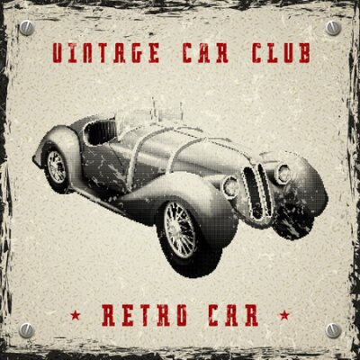 Poster Grafische Aufnahme eines Retro-Autos