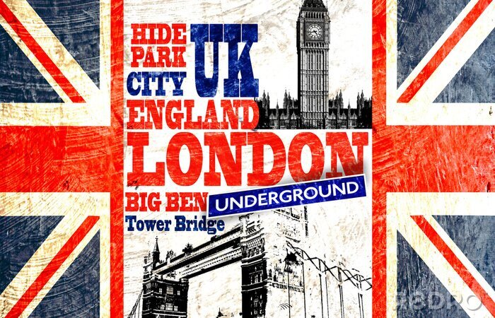 Poster Grafische Gestaltung mit der britischen Flagge