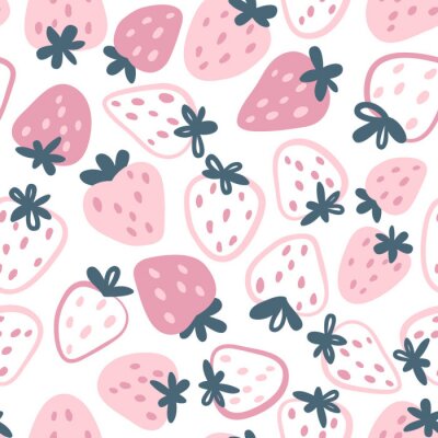 Grafische rosa Erdbeeren