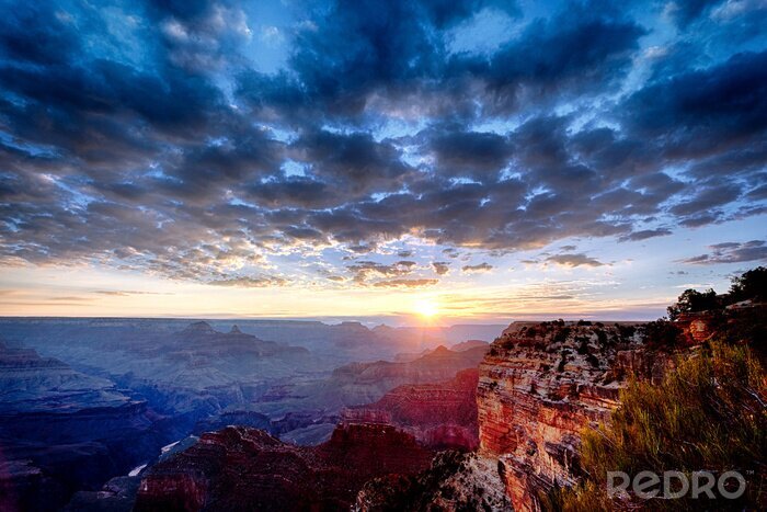 Poster Grand Canyon und dunkle Wolken