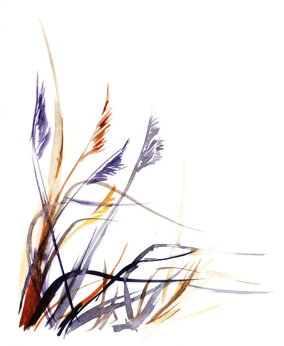 Poster Gras in Aquarell-Lila-Tönen