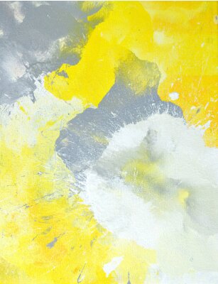 Poster Graue und gelbe abstrakte Kunst-Malerei