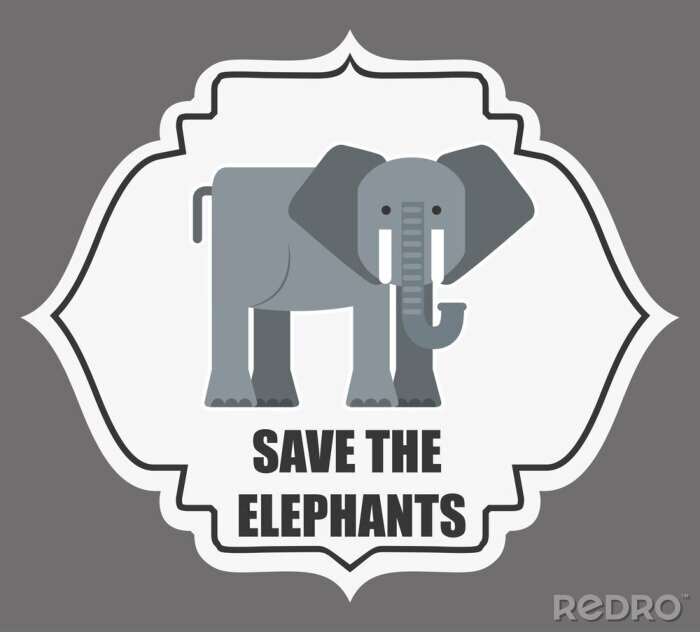 Poster Grauer Elefant