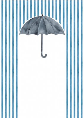 Poster Grauer Regenschirm