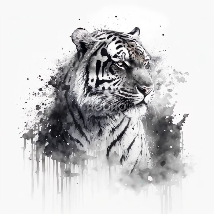 Poster Grauer Tiger