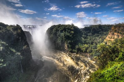 Poster Großer Wasserfall aus Vogelperspektive gesehen