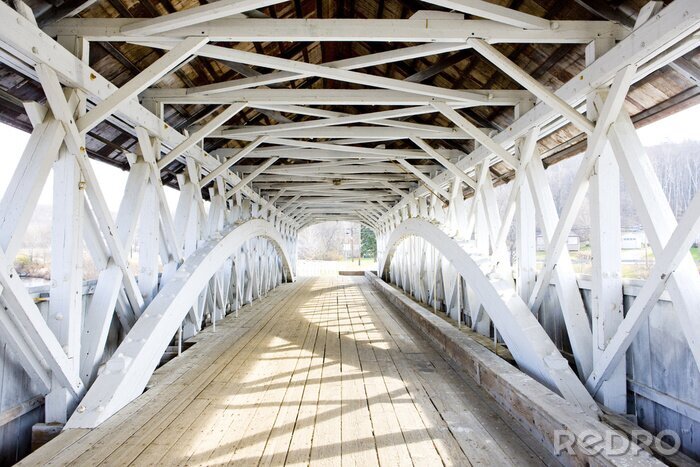 Poster Groveton Covered Bridge aus Holz