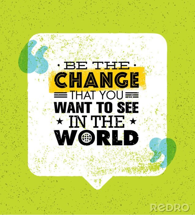 Poster Grüne Grafik zur Veränderung der Welt