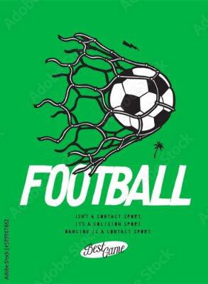 Poster Grüne Illustration eines Balls in einem Netz