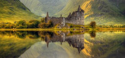 Poster Grüne Landschaft mit dem Kilchurn Castle