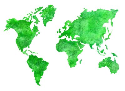Grüne Weltkarte 3D