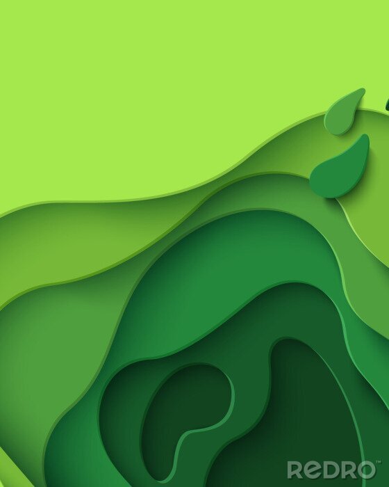 Poster Grünes 3d-Muster in verschiedenen Schattierungen