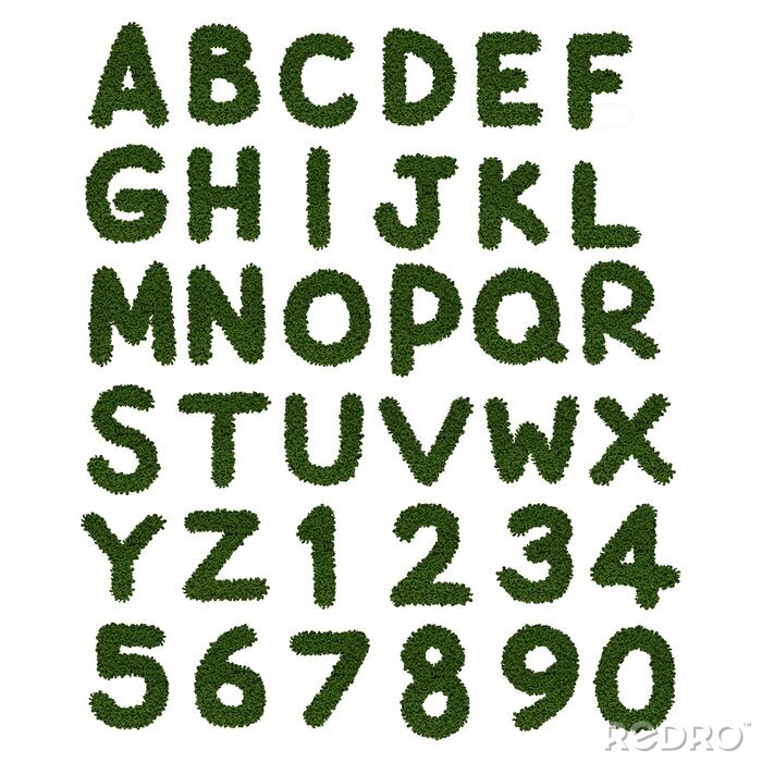 Poster Grünes Alphabet mit Gras