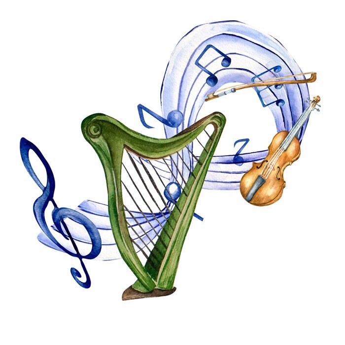 Poster Grünes Cello