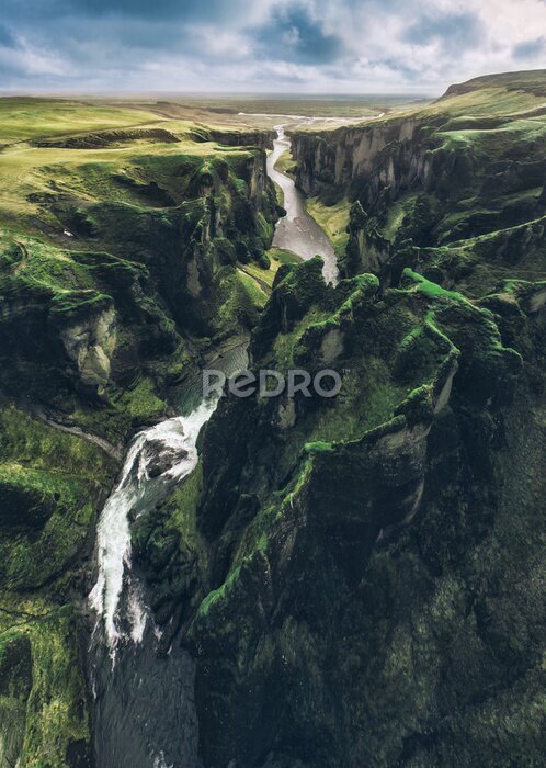 Poster Grünes Panorama von Island