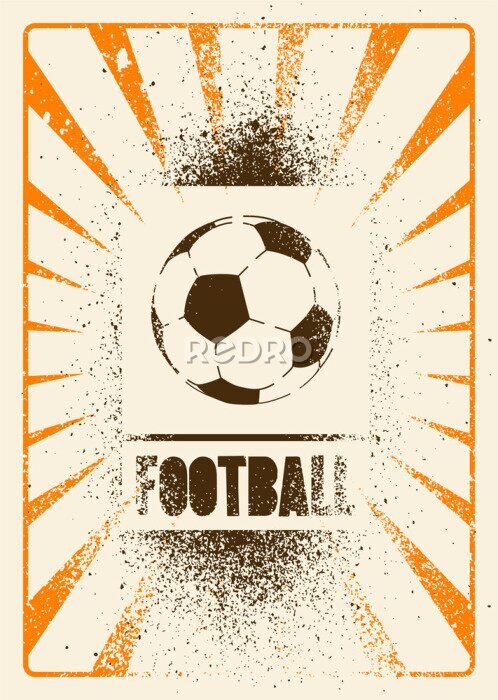 Poster Grunge-Fußball-Illustration