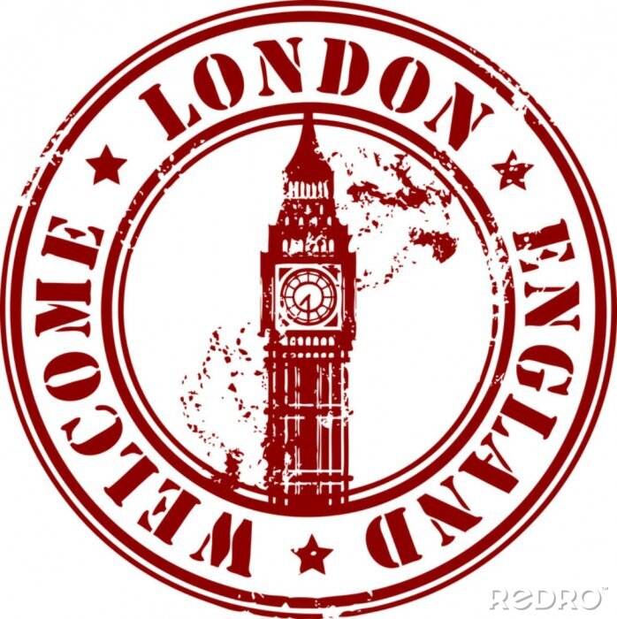 Poster Grunge Stempel mit London, England, innerhalb Willkommen