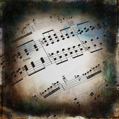 Grunge Textur von Papier mit Musik
