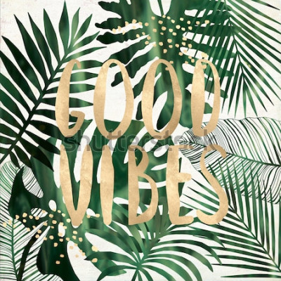 Poster Gute-Laune-Inschrift auf Blättern