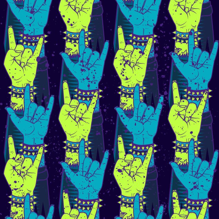 Poster Hände in einer Rock-Geste