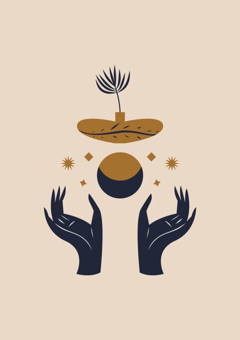 Poster Hände zum Mond und zu den Sternen ausgestreckt