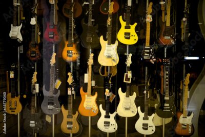 Poster Hängende Gitarrenausstellung