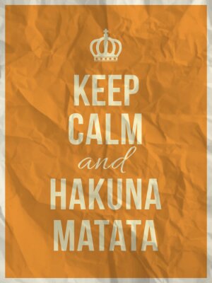 Poster Hakuna Matata Zitat auf Papier