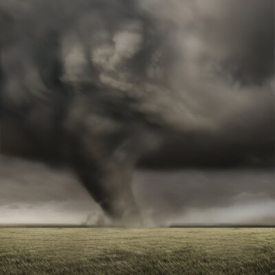 Poster Harmlose Natur und Tornado
