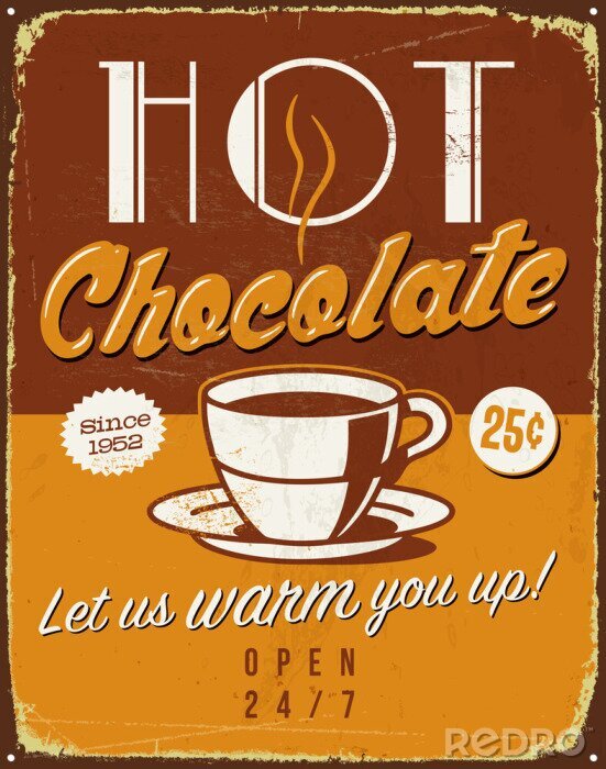 Poster Heiße Schokolade auf Werbung
