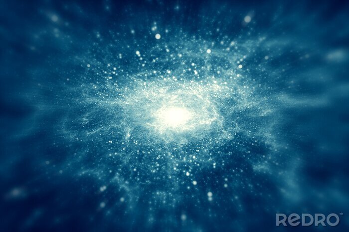 Poster Hellblaue Galaxie