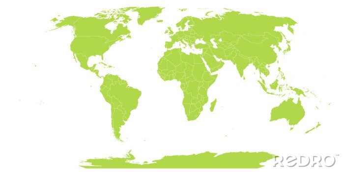 Poster Hellgrüne Weltkarte mit markierten Ländern