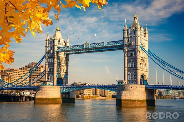 Poster Herbst in London auf Tower Bridge
