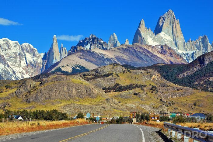 Poster Herbstlandschaft der patagonischen Berge