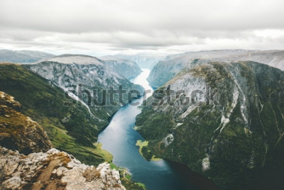 Poster Herbstlandschaft mit Fjorden