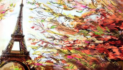 Herbstliches Aquarell-Paris