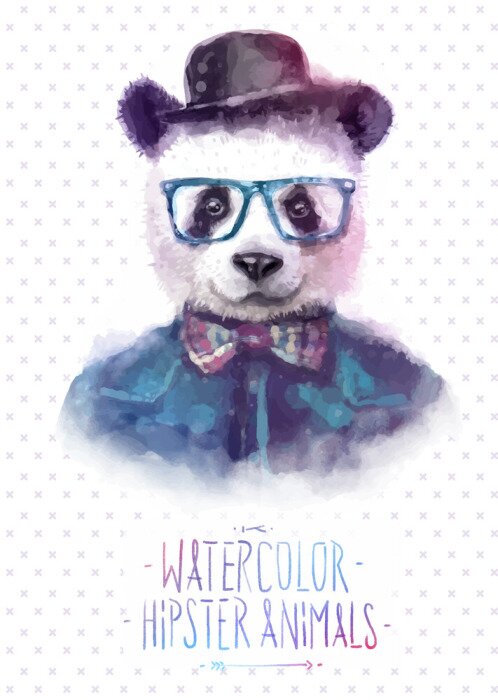 Poster Herr Panda mit Brille