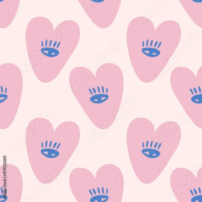 Tapete Herzen mit einem blauen Auge