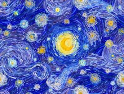 Poster Himmel im Stil von van Gogh
