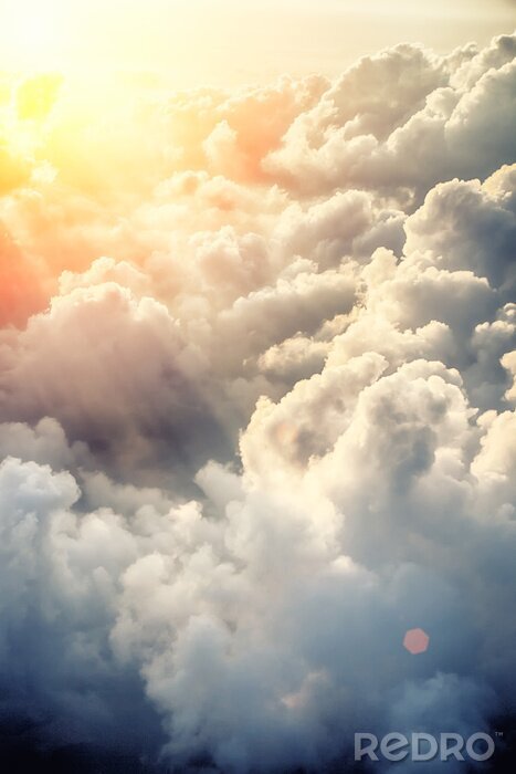 Poster Himmel Wolken leuchtete auf