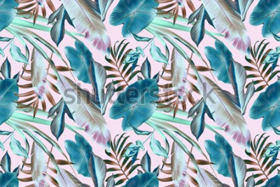 Poster Hintergrund mit tropischen Blättern