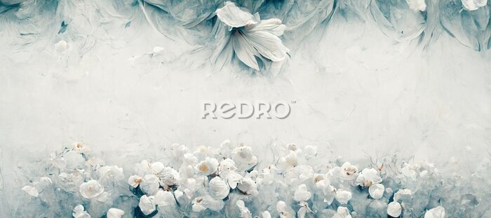 Poster Hintergrund mit weißen Blumen