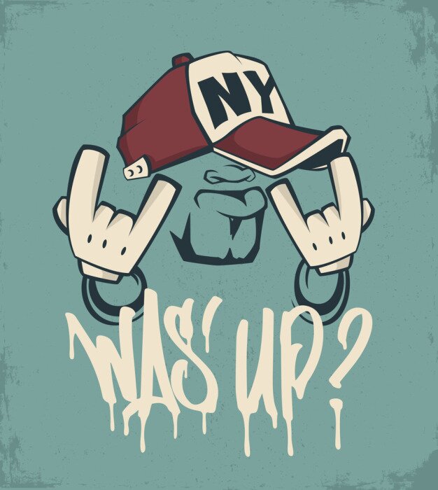 Poster Hip-Hop-Graffiti mit Rapper