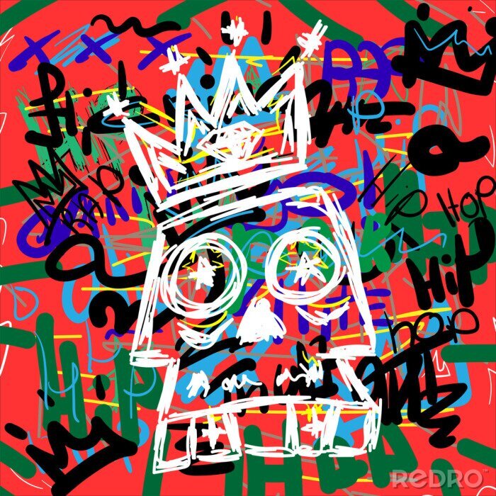 Poster Hip-Hop-Graffiti mit Totenkopf