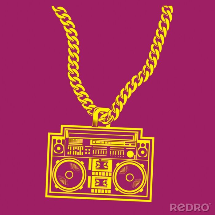 Poster Hip-Hop-Kette mit Radio