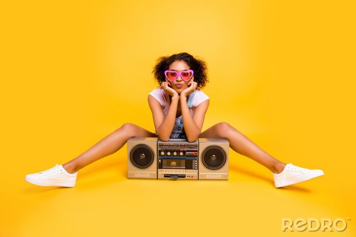 Poster Hip-Hop und Mädchen mit Boombox