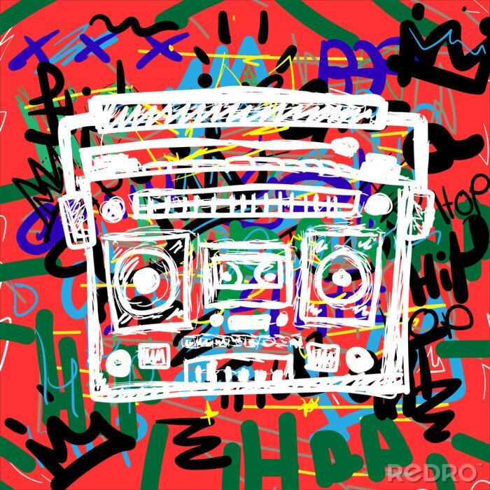 Poster Hip-Hop und Radio-Graffiti