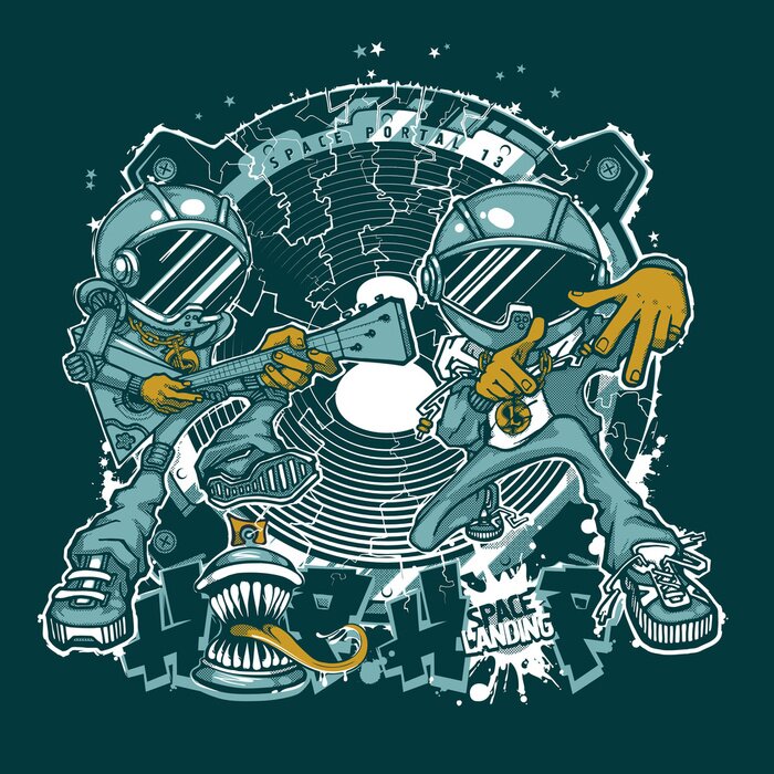 Poster Hip-Hop-Weltraum-Rapper